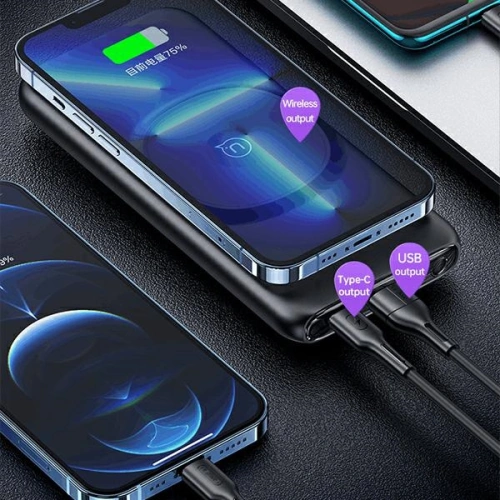 Kup Powerbank USAMS PB62 10000mAh 20W QC3.0+PD Magnetic Bezdrátové rychlé nabíjení černý/black 10KCD17101 - USA625BLK - {ean13} - Sklep Home Screen