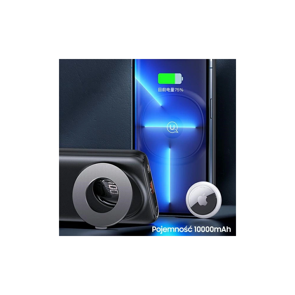 Powerbank USAMS PB62 10000mAh 20W QC3.0+PD Magnetic Wireless Fast Charge fioletowy/purple 10KCD17103