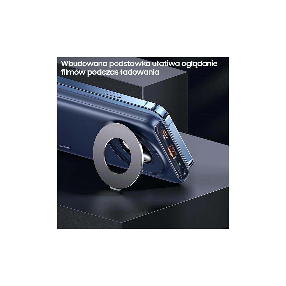 Powerbank USAMS PB62 10000mAh 20W QC3.0+PD Magnetic Wireless Fast Charge fioletowy/purple 10KCD17103