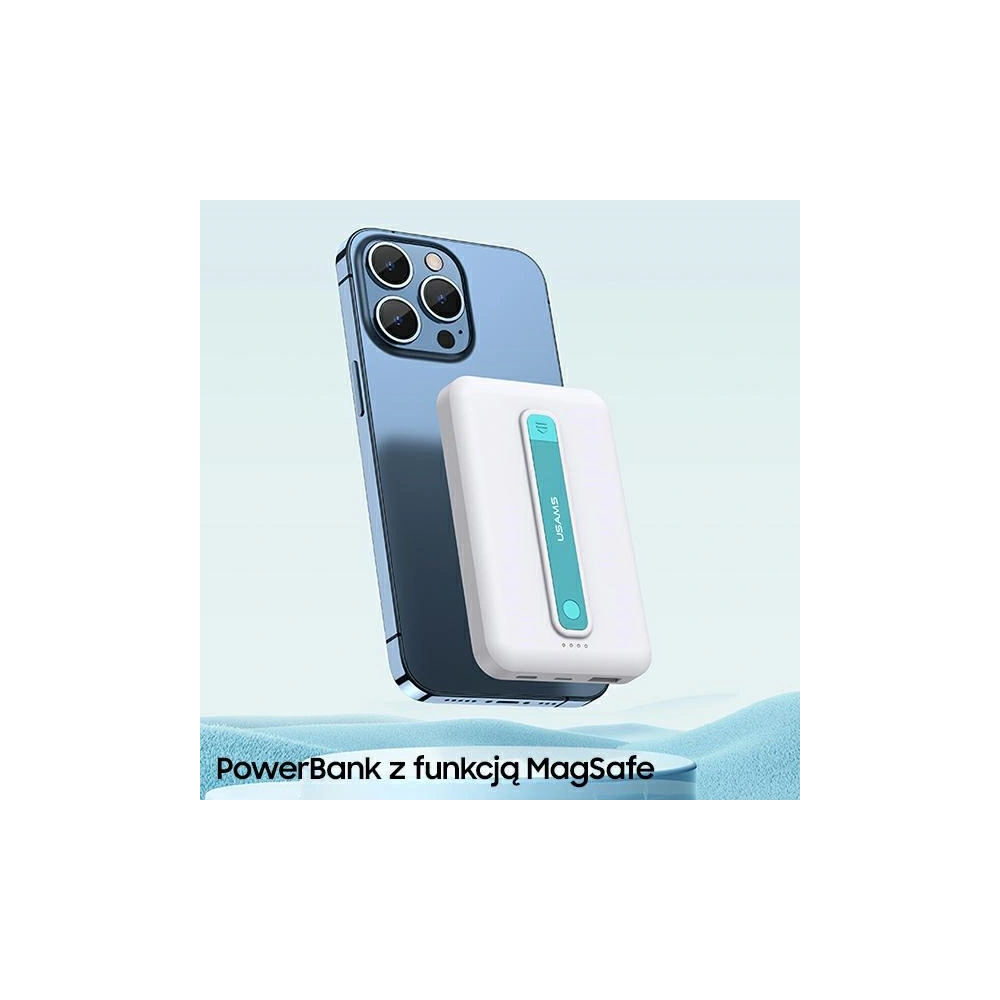 Powerbank USAMS PB64 10000mAh 20W QC3.0+PD Magnetic Wireless Fast Charge biały/white 10KCD17302
