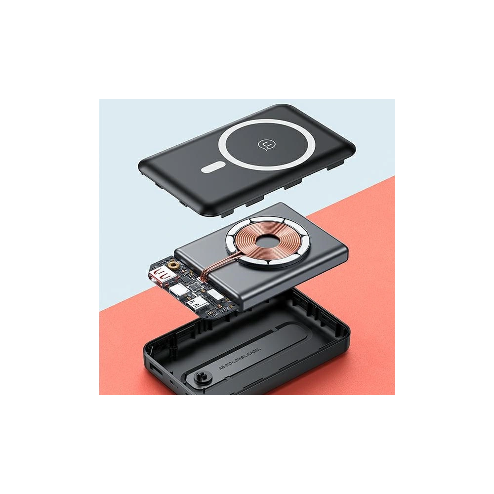 Powerbank USAMS PB64 10000mAh 20W QC3.0+PD Magnetic Wireless Fast Charge czarny/black 10KCD17301