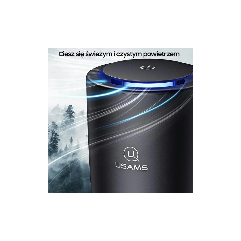 Przenośny jonizator powietrza USAMS czarny/black ZB181JHQ01 jonizator anionów Pm2,5