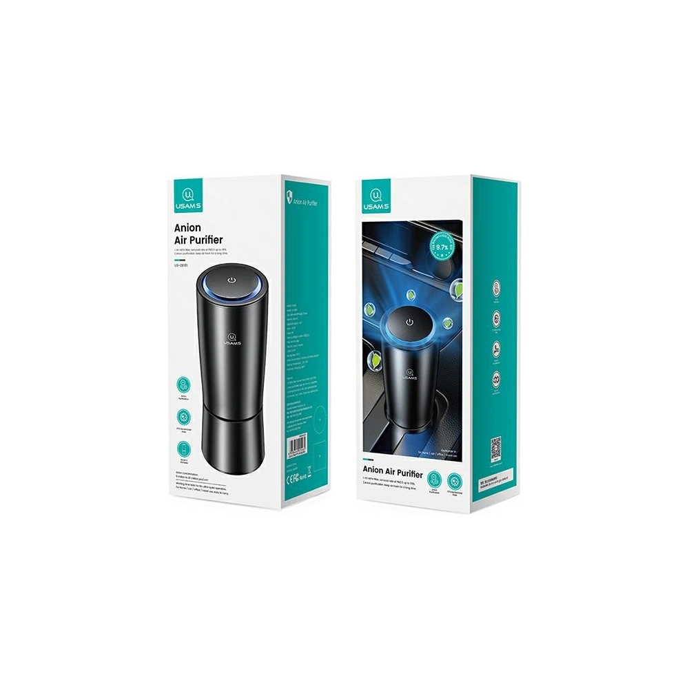Przenośny jonizator powietrza USAMS czarny/black ZB181JHQ01 jonizator anionów Pm2,5