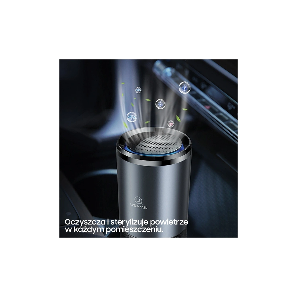 Przenośny sterylizator powietrza UV-C USAMS czarno-szary/black&gray  ZB169JHQ01