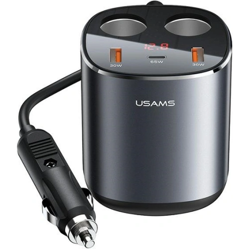 Kup Automobilový rozbočovač USAMS 2xUSB-A/ 1xUSB-C C28 245W šedý/grey CC151TC01 - USA633GRY - {ean13} - Sklep Home Screen
