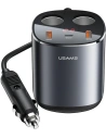 Automobilový rozbočovač USAMS 2xUSB-A/ 1xUSB-C C28 245W šedý/grey CC151TC01