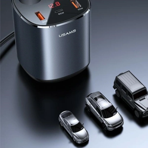 Kup Automobilový rozbočovač USAMS 2xUSB-A/ 1xUSB-C C28 245W šedý/grey CC151TC01 - USA633GRY - {ean13} - Sklep Home Screen