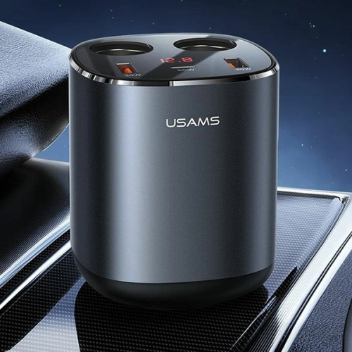 Kup Automobilový rozbočovač USAMS 2xUSB-A/ 1xUSB-C C28 245W šedý/grey CC151TC01 - USA633GRY - {ean13} - Sklep Home Screen