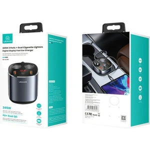 Buy USAMS Dual Cigarette Lighters 2xUSB-A/ 1xUSB-C C28 245W grey CC151TC01 (US-CC151) - USA633GRY - {ean13} - Home Screen Store Europe