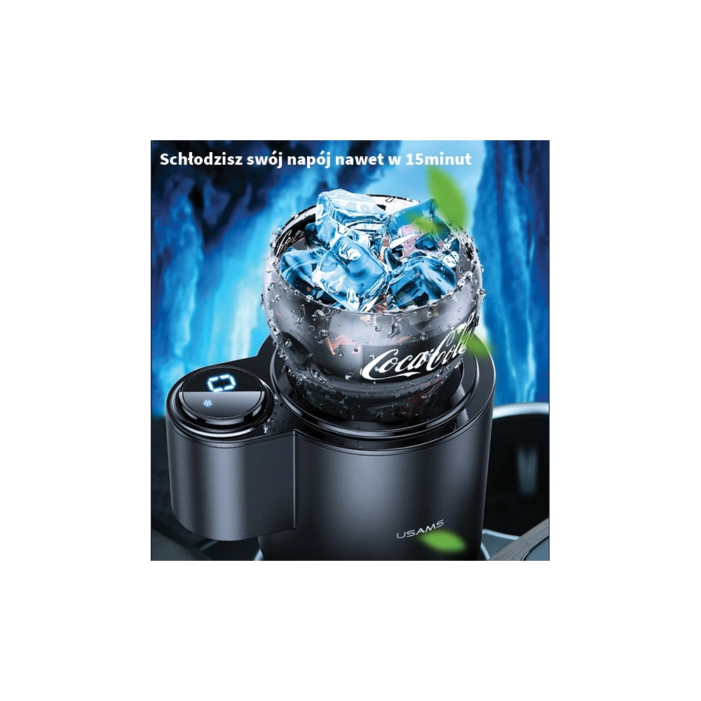 Samochodowy podgrzewacz/schładzacz do napojów USAMS czarny/black ZB160LRB01