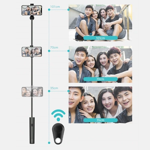 Buy USAMS Selfie Stick Meyan Bluetooth black ZB6901 (US-ZB069) - USA646BLK - {ean13} - Home Screen Store Europe