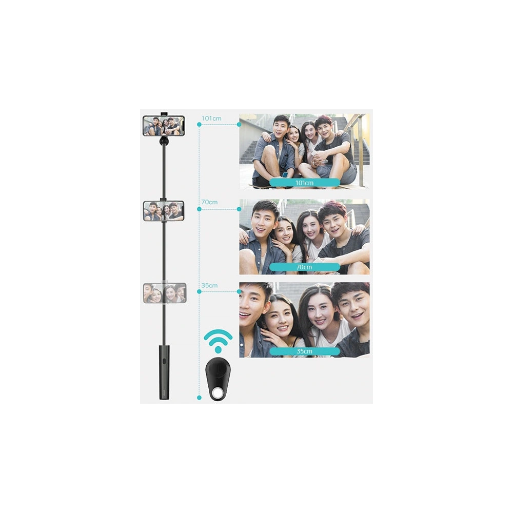 Kijek do selfie USAMS Selfie Stick Meyan Bluetooth czarny/black ZB6901