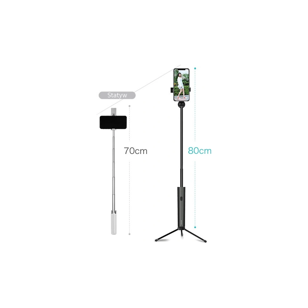 Kijek do selfie USAMS Selfie Stick Meyan Bluetooth czarny/black ZB6901