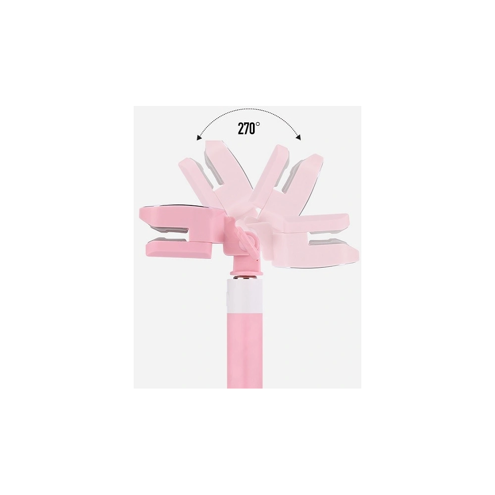 Kijek do selfie USAMS Selfie Stick Mini Mirror 3,5mm różowy/pink ZB3002