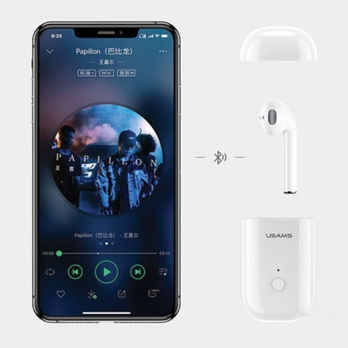 Kup USAMS Bluetooth 5.0 LB Series Kopfhörer + Dockingstation weiß/BHULB01 - USA655WHT - {ean13} - Sklep Home Screen