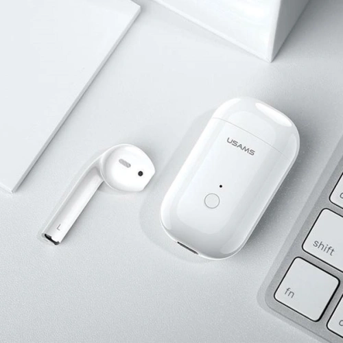 Kup USAMS Bluetooth 5.0 LB Series Kopfhörer + Dockingstation weiß/BHULB01 - USA655WHT - {ean13} - Sklep Home Screen