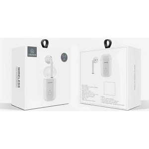 Kup USAMS Bluetooth 5.0 LB sorozatú fejhallgató + dokkoló állomás fehér/BHULB01 - USA655WHT - {ean13} - Sklep Home Screen