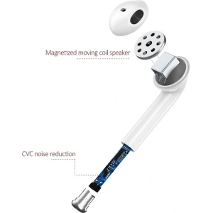 USAMS Earphones Bluetooth 5.0 TWS LU series white BHULU01