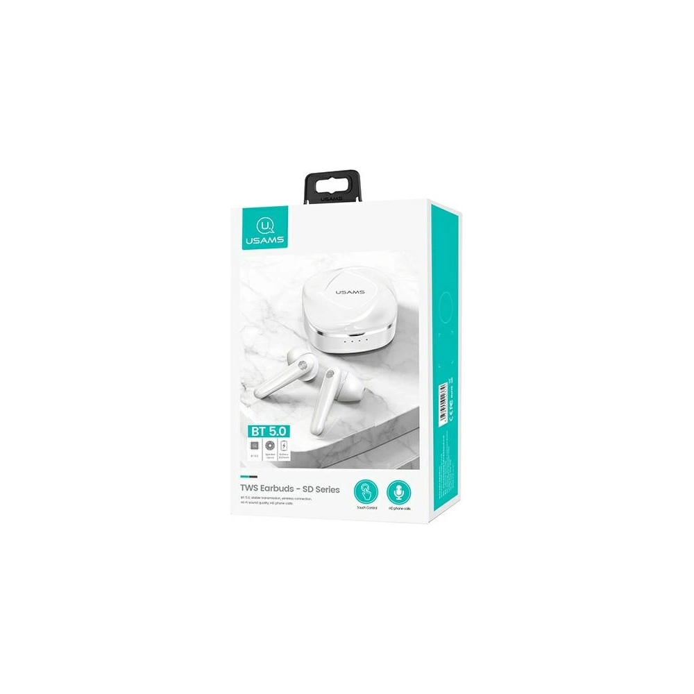 Słuchawki TWS USAMS SD series Bluetooth 5.0 biały/white BHUSD01