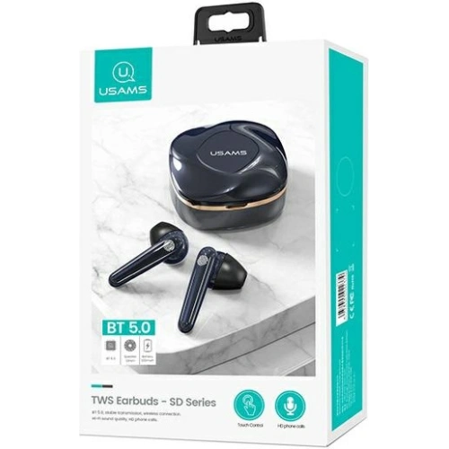 Kup Sluchátka TWS USAMS SD series Bluetooth 5.0 modrá/gem blue BHUSD02 - USA672BLU - {ean13} - Sklep Home Screen