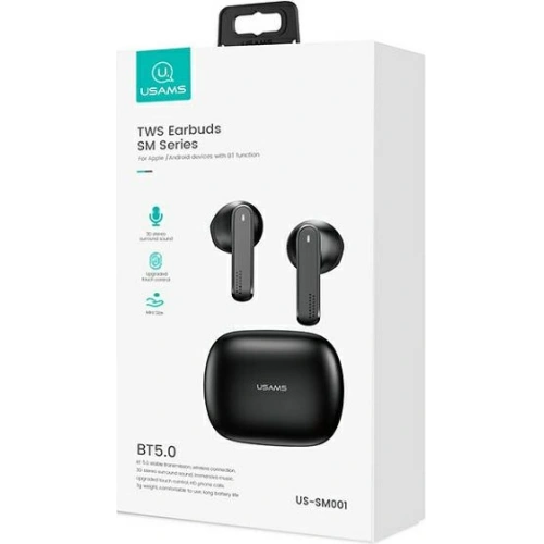 Kup TWS Kopfhörer USAMS SM Reihe Bluetooth 5.0 schwarz BHUSM02 - USA674BLK - {ean13} - Sklep Home Screen