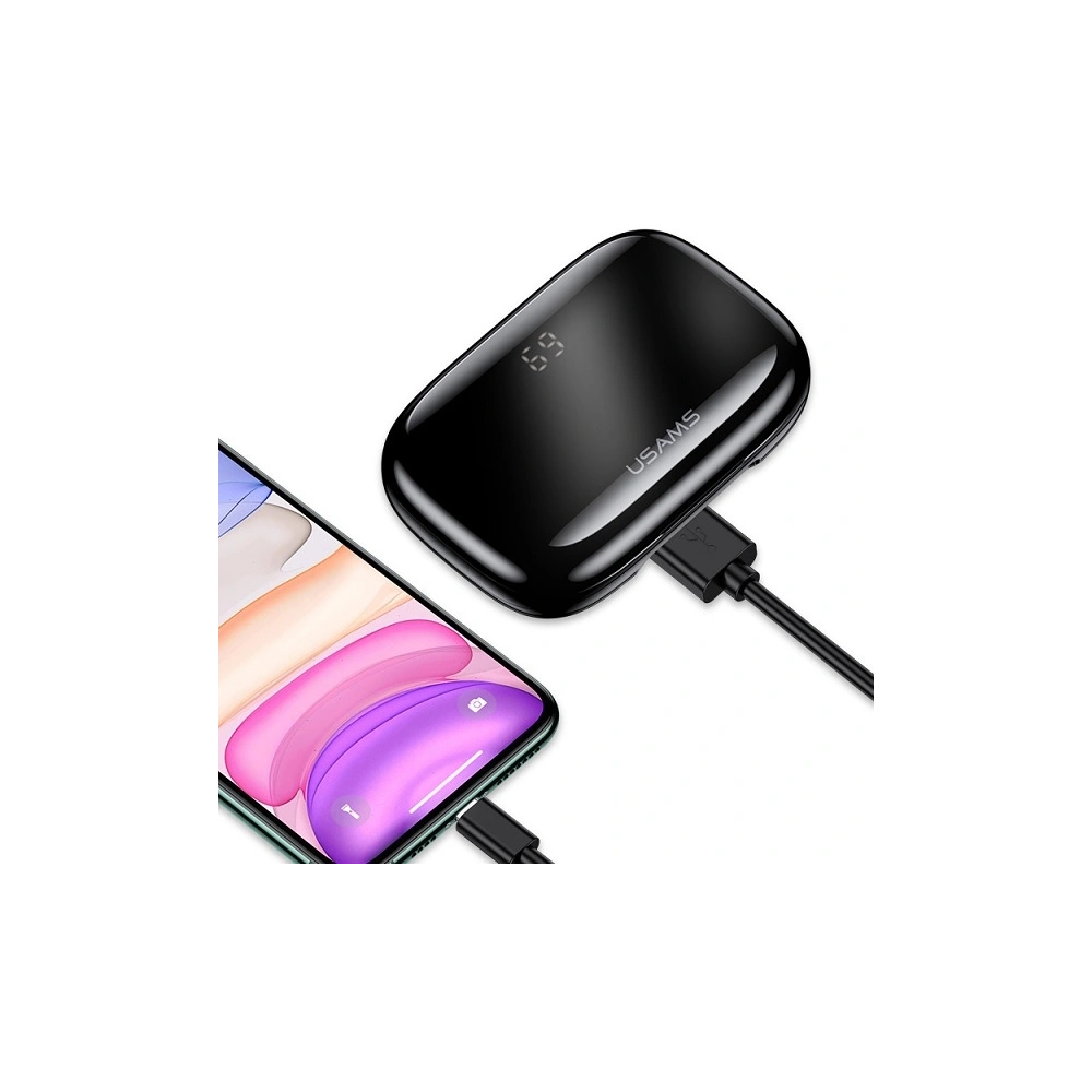 Słuchawki TWS USAMS YJ series Bluetooth 5.0 czarny/black BHUYJ01