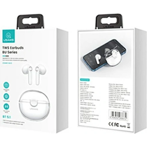 Kup Słuchawki TWS USAMS BU series Bluetooth 5.1 biały/white BHUBU01 - USA684WHT - {ean13} - Sklep Home Screen