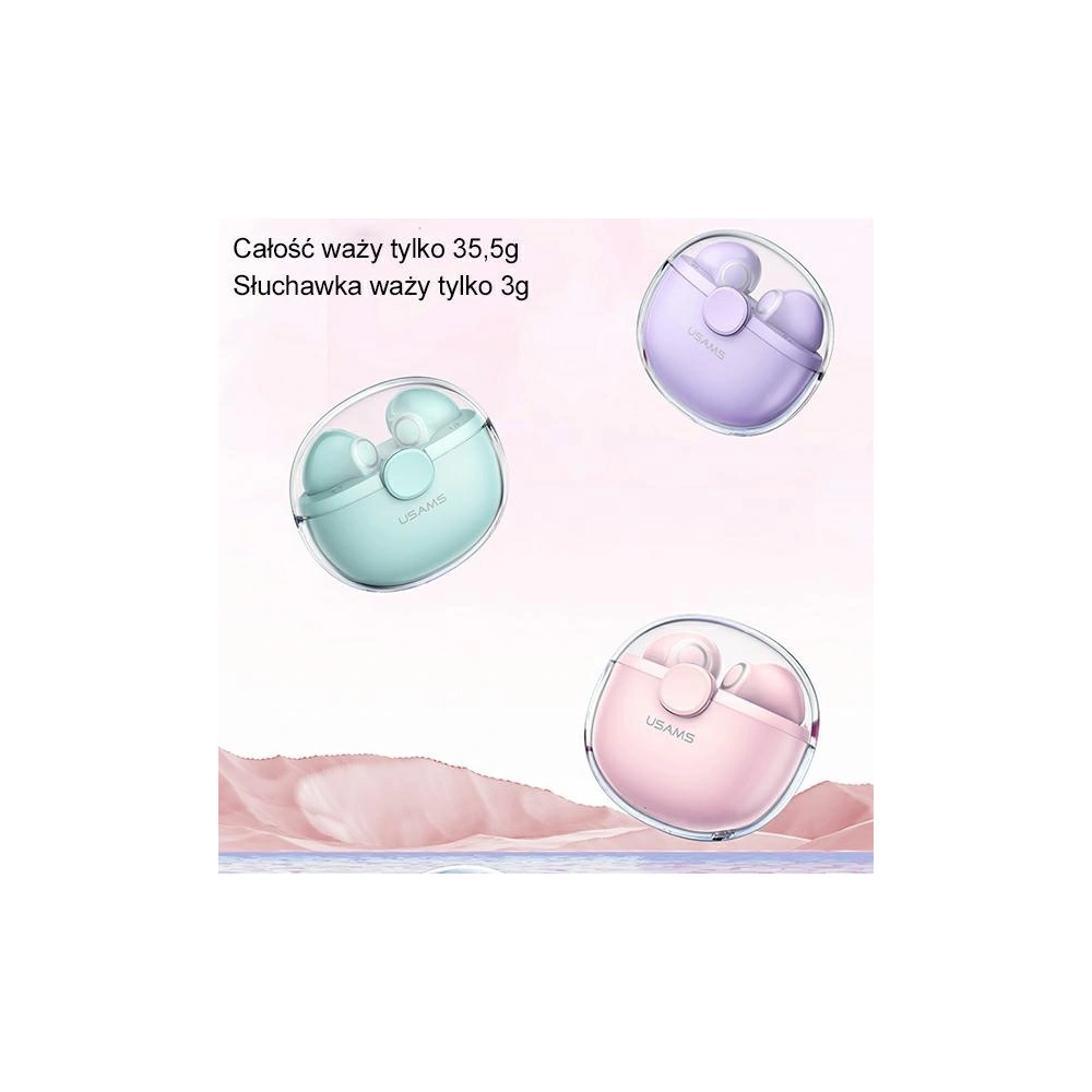 Słuchawki TWS USAMS BU series Bluetooth 5.1 fioletowy/purple BHUBU02