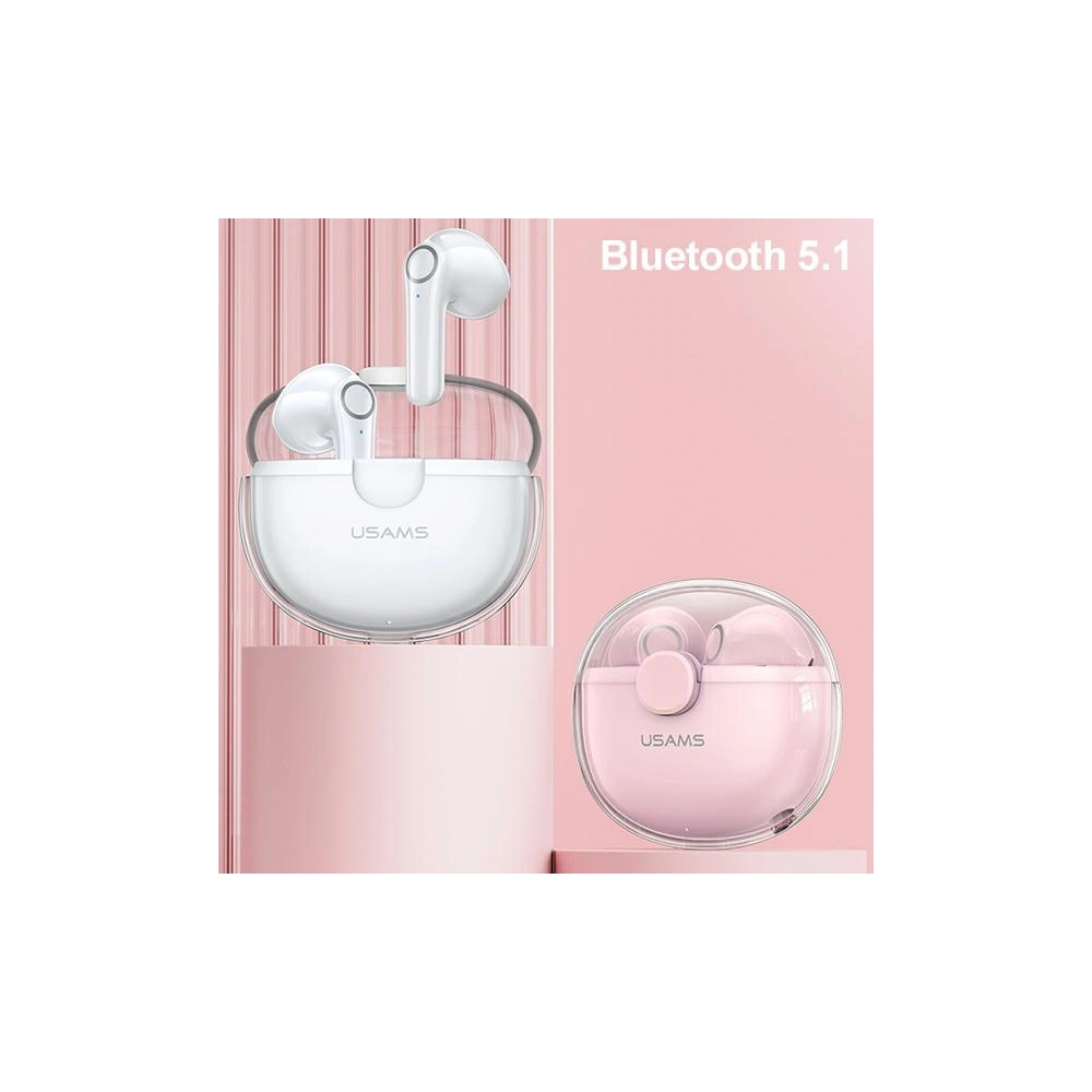 Słuchawki TWS USAMS BU series Bluetooth 5.1 różowy/pink BHUBU04
