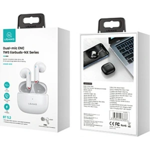 Kup Sluchátka TWS USAMS NX10 Series Dual mic Bluetooth 5.2 bílé/white BHUNX02 - USA692WHT - {ean13} - Sklep Home Screen