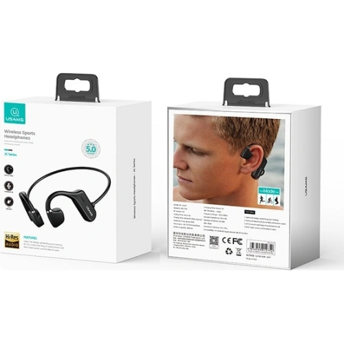 Kup Słuchawki sportowe USAMS JC Bluetooth 5.0 czarny/black BHUJC01 - USA699BLK - {ean13} - Sklep Home Screen