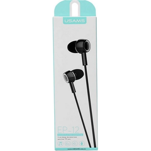 Kup Căști stereo USAMS EP-12 negru/black HSEP1201 jack 3,5mm - USA703BLK - {ean13} - Sklep Home Screen