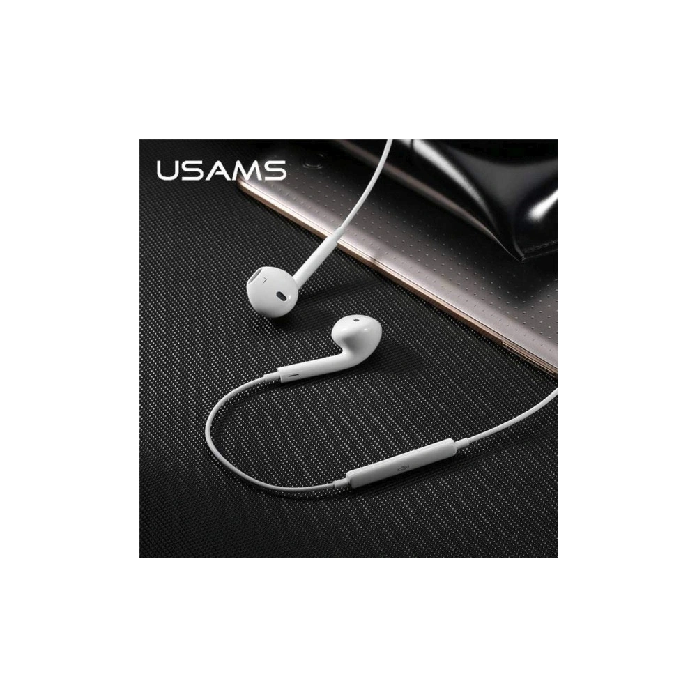 Słuchawki stereo USAMS EP-24 lightning Apple iPhone 7/8/X/XS/XS Max/XR biały/white HSEP2401