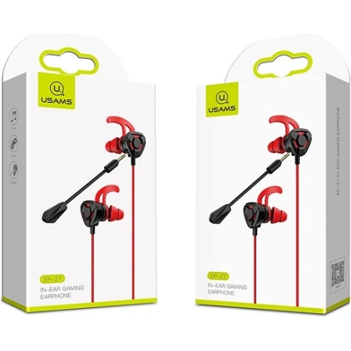 Kup Sluchátka stereo USAMS EP-27 Gaming červená/red HSEP2701 jack 3,5mm - USA709RED - {ean13} - Sklep Home Screen