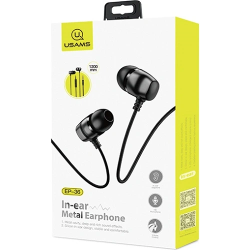 Kup Căști stereo USAMS EP-36 3,5 mm negru/black HSEP3601 - USA710BLK - {ean13} - Sklep Home Screen