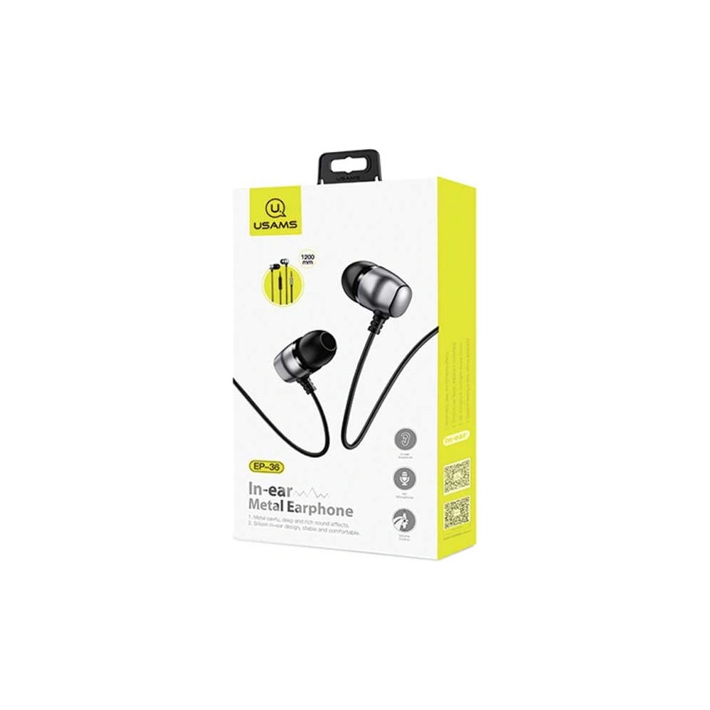Słuchawki stereo USAMS EP-36 3,5 mm stalowy/tarnish HSEP3602