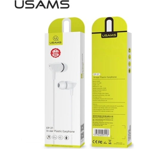 Kup Sluchátka stereo USAMS EP-37 3,5 mm bílá/white HSEP3702 - USA712WHT - {ean13} - Sklep Home Screen