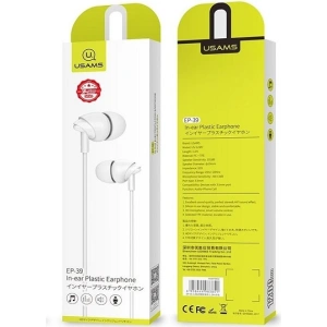 Buy USAMS Earphones stereo EP-39 3,5 mm white HSEP3902 - USA714WHT - {ean13} - Home Screen Store Europe