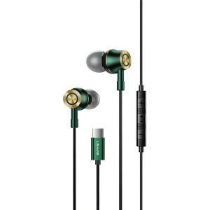 Kup Stereo-Kopfhörer USAMS EP-43 Metall USB-C dunkelgrün/dark green HSEP4302 - USA721GRN - {ean13} - Sklep Home Screen