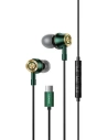 Słuchawki stereo USAMS EP-43 metal USB-C ciemny zielony/dark green HSEP4302