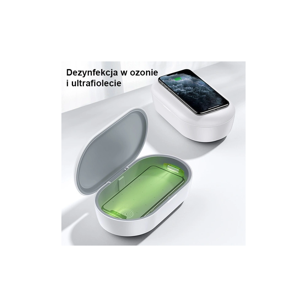 Sterylizator UV z ładowarką indukcyjną USAMS 10W biały/white ZB138XDJ01