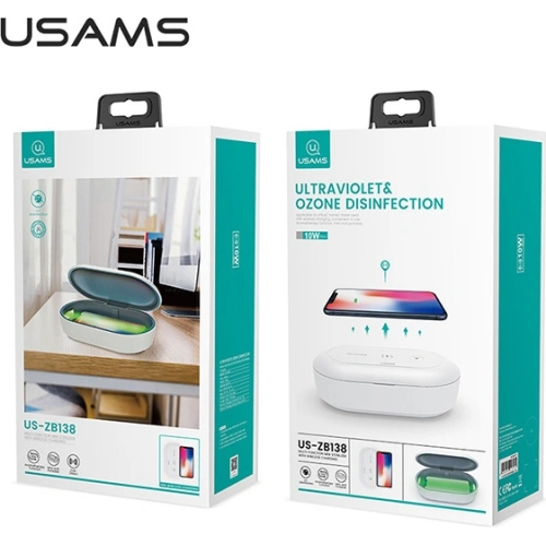 Kup Sterilizator UV cu încărcător inductiv USAMS 10W alb/bă white ZB138XDJ01 - USA726WHT - {ean13} - Sklep Home Screen
