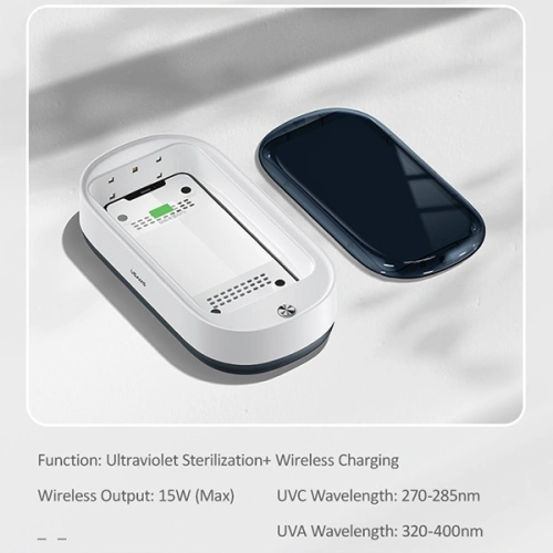 Kup Sterilizator UV-C cu încărcător inductiv USAMS 15W alb/white ZB151XDH01 - USA727WHT - {ean13} - Sklep Home Screen
