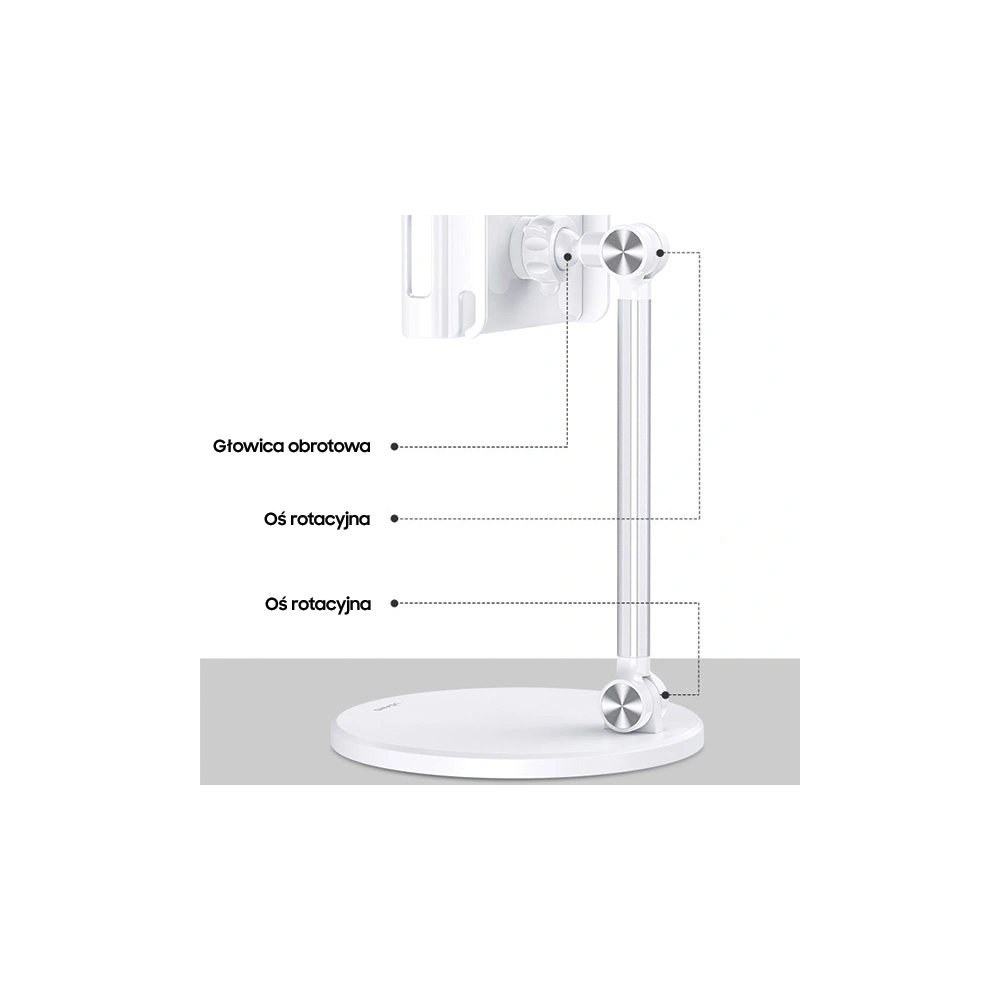 Uchwyt biurkowy USAMS na telefon/tablet biały/white ZJ057ZJ02 Metal