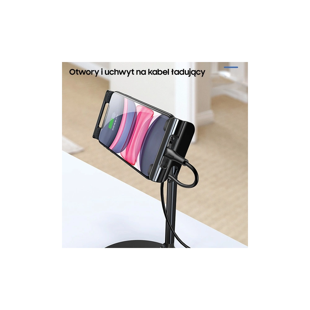 Uchwyt biurkowy USAMS na telefon/tablet czarny/black ZJ057ZJ01