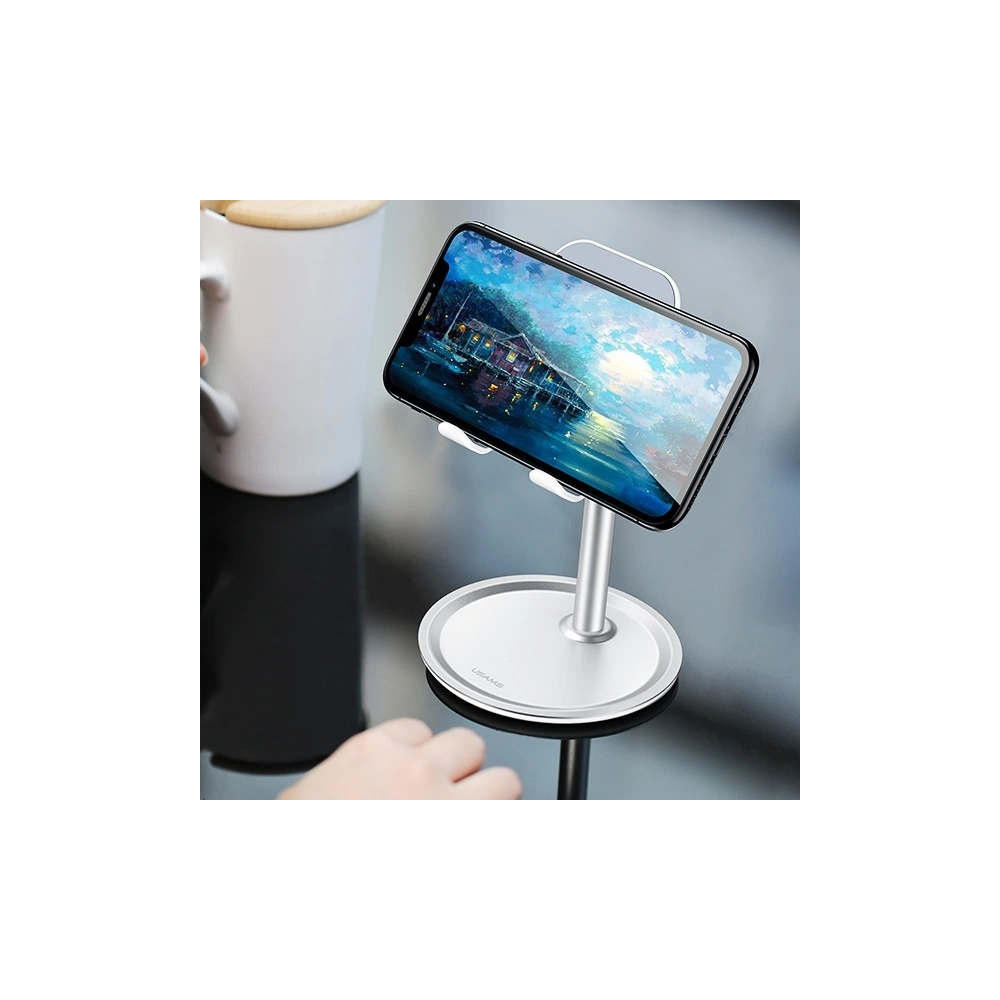 Uchwyt biurkowy USAMS na telefon/tablet srebrny/silver ZJ048ZJ02