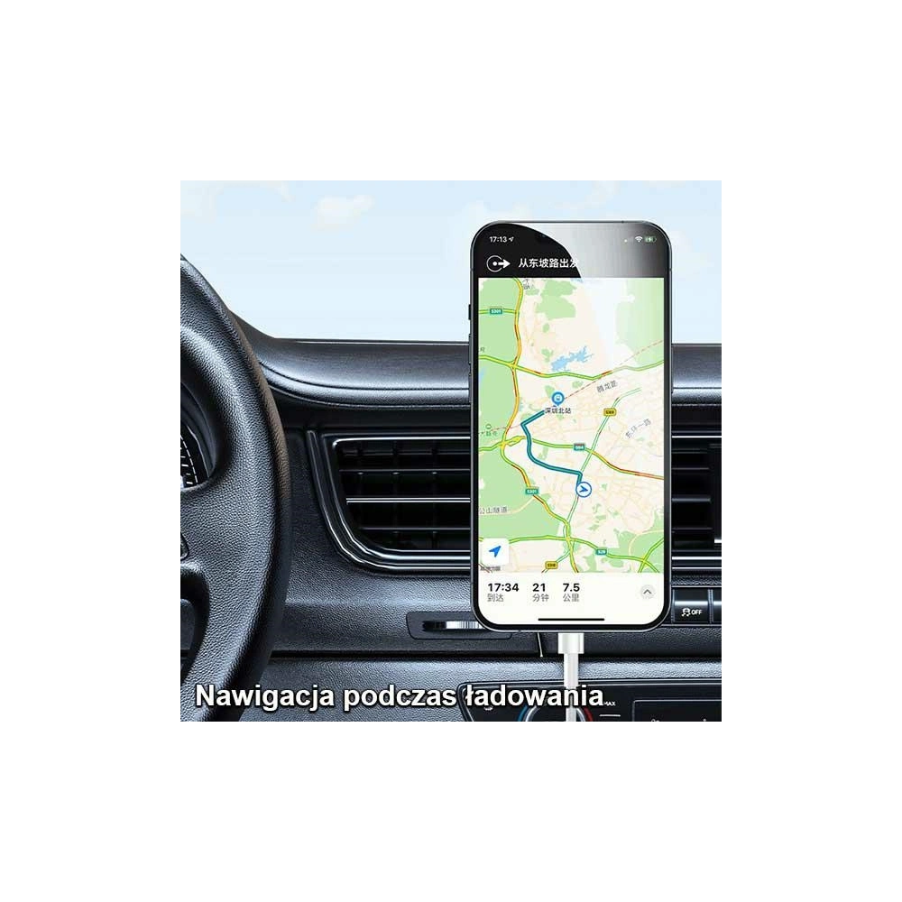 Uchwyt samochodowy z ładowaniem indukcyjnym USAMS Magnetic Car Wireless Charging 15W Air Vent szary/grey CD170DZ01