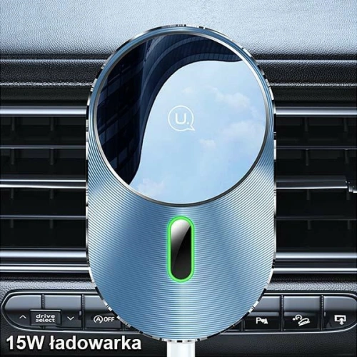 Kup Uchwyt samochodowy z ładowaniem indukcyjnym USAMS Magnetic Car Wireless Charging 15W Air Vent šedý/grey CD170DZ01 - USA750GRY - {ean13} - Sklep Home Screen