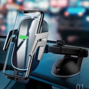 Kup Automatický indukční automobilový držák s bezdrátovým nabíjením USAMS US-CD101 10W do palubní desky černý/black CD101ZJ01 - USA752BLK - {ean13} - Sklep Home Screen