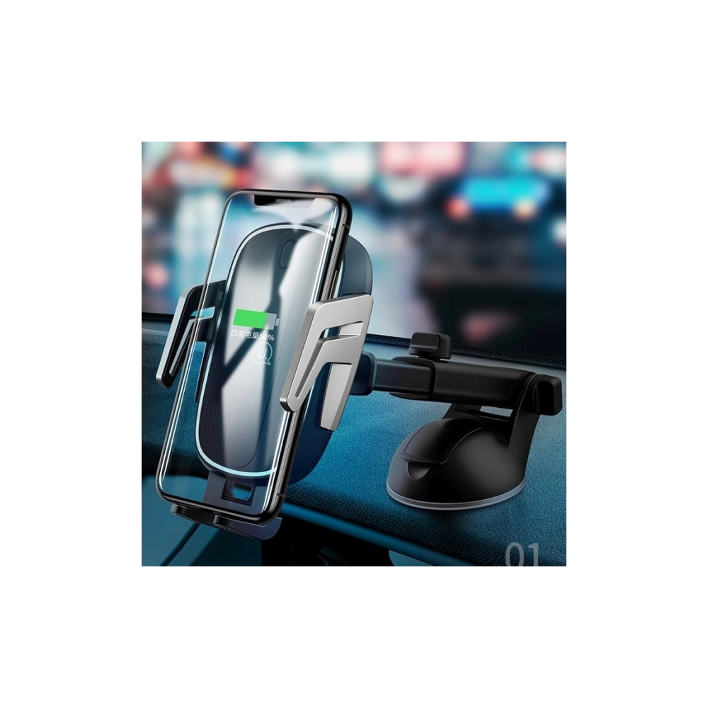 Uchwyt samochodowy z ładowaniem indukcyjnym USAMS US-CD101 Automatic Induction 10W Dashboard czarny/black CD101ZJ01